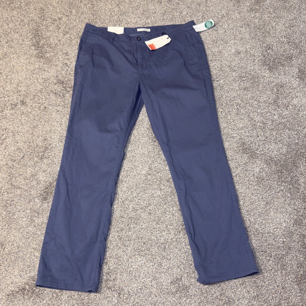 Hawker Rye Essential Wash Straight Fit Chino Pants Mens 38x32 Blue Grey NWT
